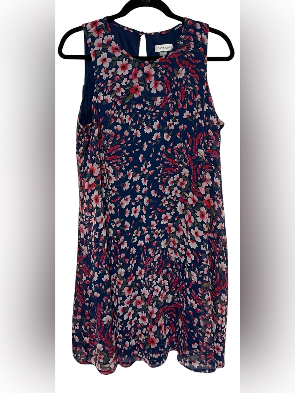 Calvin Klein Floral Sleeveless Shift Dress . Lined – Size 14